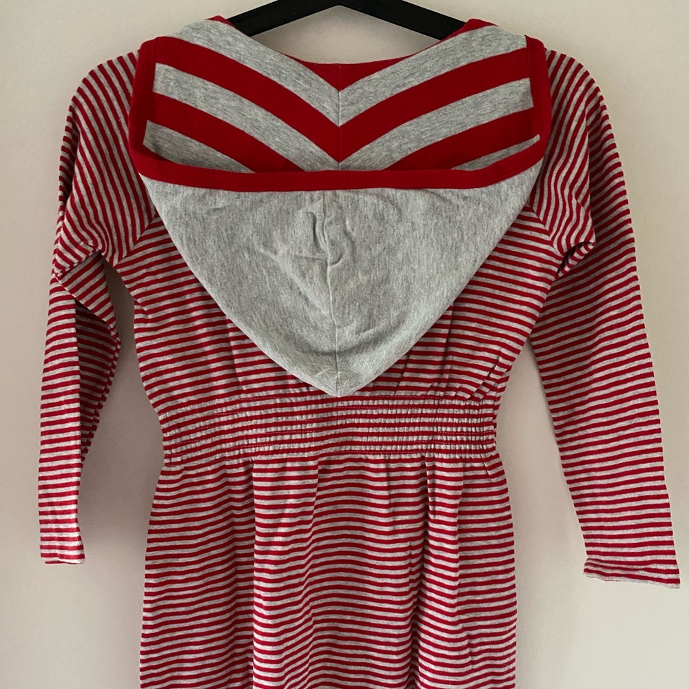Bershka Red Gray Hoodie Top - Size M